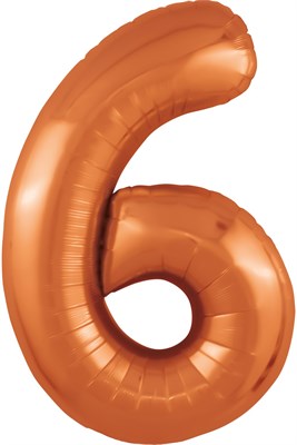 Шар (40''/102 см) Цифра Slim Папайя №6  Agura 88034094