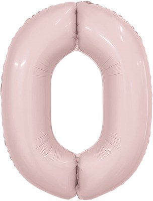 Шар (40''/102 см) Цифра Slim Пыльная роза №0  Agura 88034088