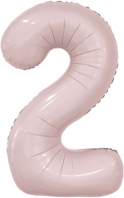 Шар (40''/102 см) Цифра Slim Пыльная роза №2  Agura 88031723