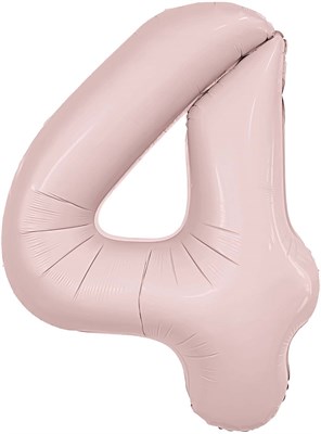 Шар (40''/102 см) Цифра Slim Пыльная роза №4  Agura 88031725