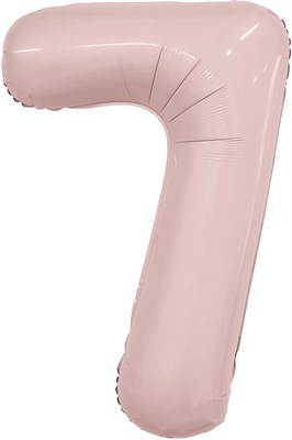 Шар (40''/102 см) Цифра Slim Пыльная роза №7  Agura 88031728