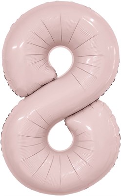 Шар (40''/102 см) Цифра Slim Пыльная роза №8  Agura 88031729