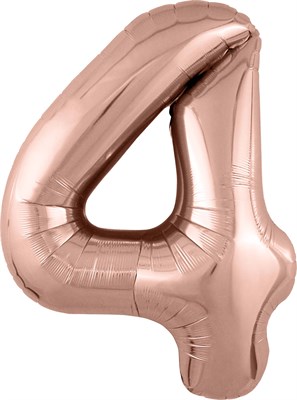 Шар (40''/102 см) Цифра Slim Розовое Золото №4  Agura 2139761