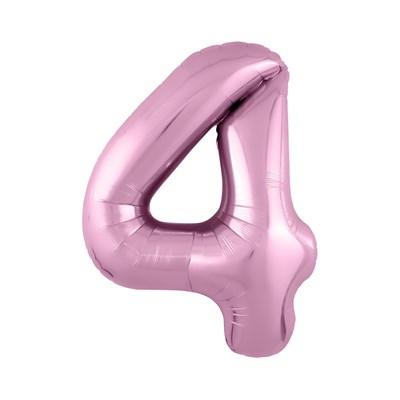 Шар (40''/102 см) Цифра Slim Розовый фламинго №4  Agura 2139784