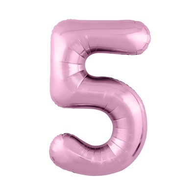 Шар (40''/102 см) Цифра Slim Розовый фламинго №5  Agura 2139785