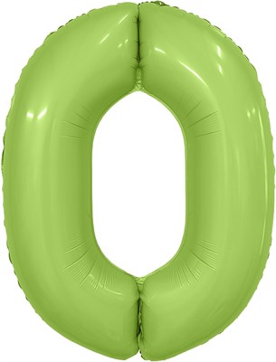 Шар (40''/102 см) Цифра Slim Мистик Фисташка Сатин №0  Agura 88026197