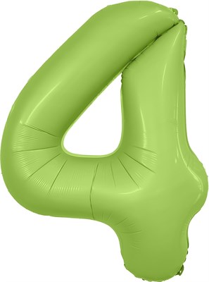 Шар (40''/102 см) Цифра Slim Мистик Фисташка Сатин №4  Agura 88024844