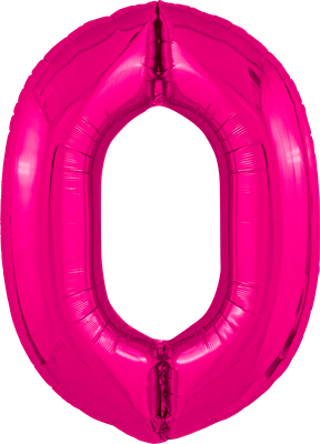 Шар (40''/102 см) Цифра Slim Фуксия Сатин №0  Agura 88026210
