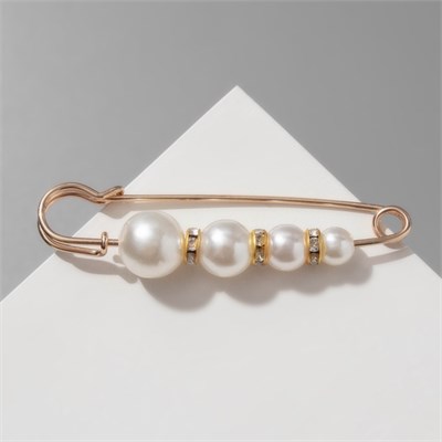 Булавка «Квартет» 7,5см, цвет белый в золоте 3714513 3714513