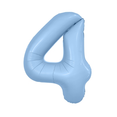 Шар (40''/102 см) Цифра Slim Небесный №4 Agura 88049605