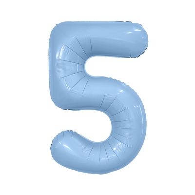 Шар (40''/102 см) Цифра Slim Небесный №5 Agura 88049723