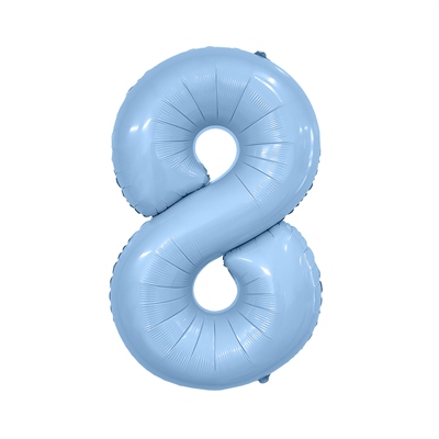 Шар (40''/102 см) Цифра Slim Небесный №8 Agura 88049682