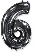 Шар (40''/102 см) Цифра Черная №6 FM 88022480
