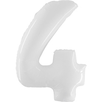 Шар (40''/102 см) Цифра Белый №4 Grabo 00021209236