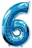 Шар (40''/102 см) Цифра Синий №6 FM 2129207