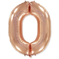 Шар (40''/102 см) Цифра Розовое золото №0 FM 2129253
