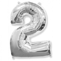 Шар (40''/102 см) Цифра Серебро №2 FM 2129233