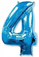 Шар (40''/102 см) Цифра Синий №4 FM 2129205