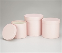 Набор коробок с крышкой,19,5х19 см, 17,5х17 см, 15,5х15 см, 3 шт, св.розовый 88049875