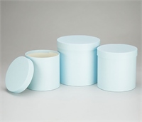 Набор коробок с крышкой,19,5х19 см, 17,5х17 см, 15,5х15 см, 3 шт., нежно-голубой 88049859