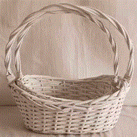 Набор корзин плетеных с ручкой 2 в 1. Ива, белый 38*21*13 / 31*19*11 см / набор / 88049780