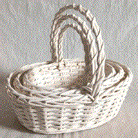 Набор корзин плетеных с ручкой 3 в 1. Ива, белый 31*25*13 / 26*20*11,5 / 21*15*10 см / набор / 88049545