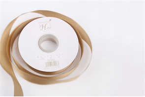 Лента шёлковая однотонная премиум (1см х 45ярд) Коричневый 18533