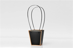 Пакет для цветов крафт «Золотая окантовка» форма-1 размер M (12/12 х 8/8 х 12.5см) 10 шт Белый, плотность 230 гр 17841