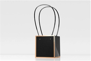 Пакет для цветов крафт «Золотая окантовка» форма-2 размер L (13 х 12.5 х 15см) 10 шт  Чёрный, плотность 230 гр 17858