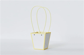 Пакет для цветов крафт окантовка форма-1 размер M (12/12 х 8/8 х 12.5см) 10 шт Белый, плотность 230 гр 21390