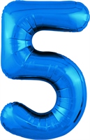 Шар (40''/102 см) Цифра Slim Синий №5  Agura 88049662