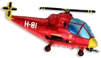 И 38 Вертолет (красный) / Helicopter / 1 шт /, Фольгированный шар 88049704
