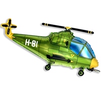 И 38 Вертолет (зеленый) / Helicopter / 1 шт /, Фольгированный шар 88049644