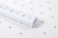 Тишью бумага с принтом «Маленькое сердце» 17гр 50см х 70см х 28шт Белый и Серебристый, плотность 17 гр 17309