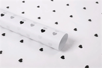 Тишью бумага с принтом «Маленькое сердце» 17гр 50см х 70см х 28шт Белый и Чёрный 17306