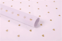 Тишью бумага с принтом «Маленькое сердце» 17гр 50см х 70см х 28шт Розовый и Золотой, плотность 17 гр 17307