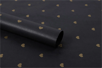 Тишью бумага с принтом «Маленькое сердце» 17гр 50см х 70см х 28шт Чёрный и Золотой 17311