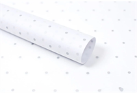 Тишью бумага с принтом «Мелкая точка» 17гр 50см х 70см х 28шт Белый и Серебро, плотность 17 гр 19342