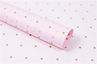 Тишью бумага с принтом «Мелкая точка» 17гр 50см х 70см х 28шт Розовый и Золотой, плотность 17 гр 19343