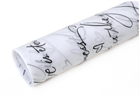 Тишью бумага с принтом «Послание» 17гр 50см х 70см х 28шт Чёрный, плотность 17 гр 17302