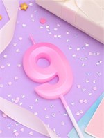 {{photo.Alt || photo.Description || 'Свеча в торт на шпажке «Грань», цифра &quot;9&quot;, 5 см, розовая 10330403'}}