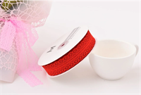 Лента кружевная с полоской (3см х 50 ярд) Красный 04076