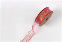 Лента мелкая сетка перелив цвета «Симфония» (4,0см х 10ярд) Красный 17972