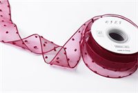 Лента мелкая сетка «Пузырьки» (4,0см х 20ярд) Бордовый 17938