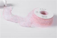 Лента мелкая сетка «Пузырьки» (4,0см х 20ярд) Розовый 17939