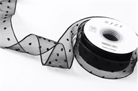 Лента мелкая сетка «Пузырьки» (4,0см х 20ярд) Чёрный 18235