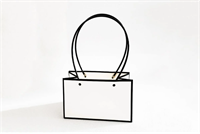 Пакет для цветов крафт форма-2 размер XL (22 х 10.5 х 13.5см) 10 шт Белый с чёрным, плотность 230 гр 18351