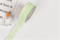 Лента органза жатая «Бусины» (4,0см х 5ярд) Салатовый 19234