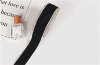 Лента органза жатая «Бусины» (4,0см х 5ярд) Чёрный 19240