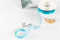 Лента органза с переливом цвета (2,5см х 30ярд) Голубой 19322